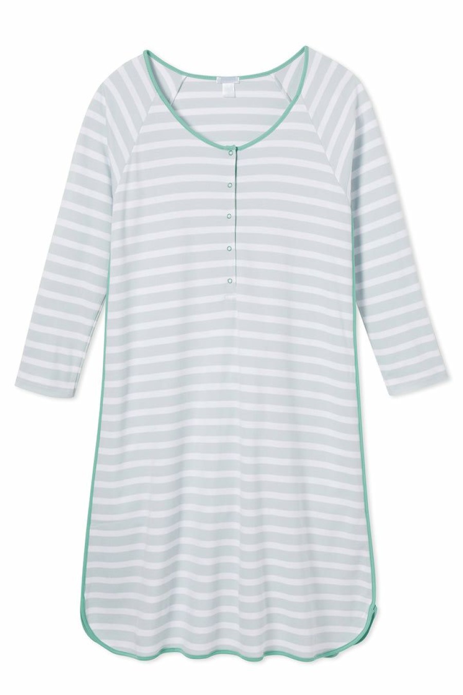 Women Lake | Lake Pima Maternity Long Sleeve Nightgown In Celadon