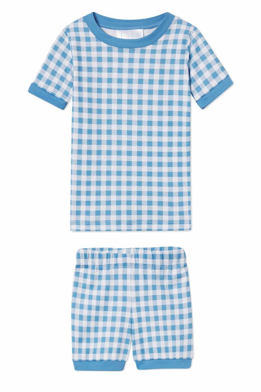 Kids Lake | Lake Kids Shorts Set In Bluebird Gingham