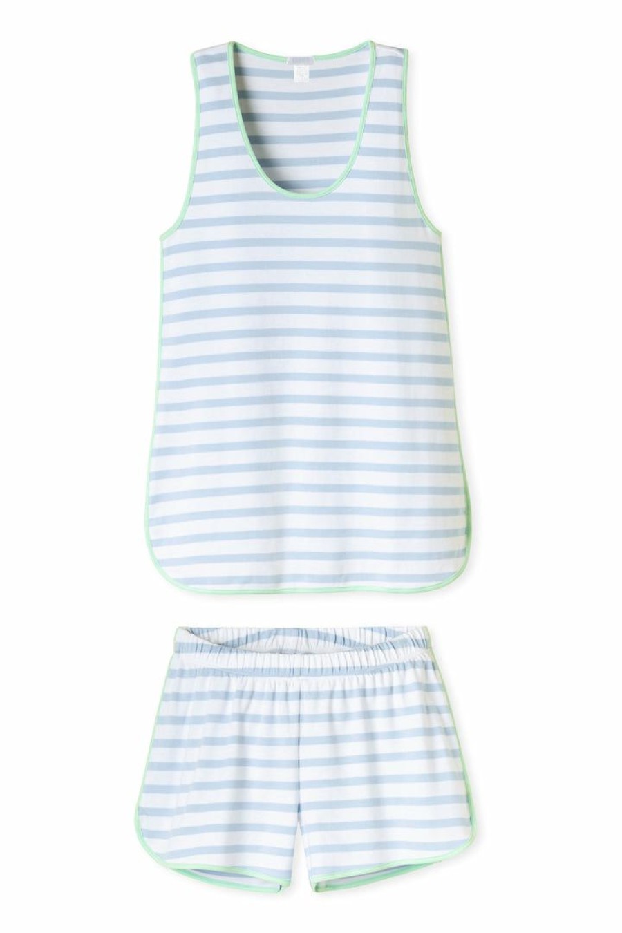 Women Lake | Lake Pima Tank-Short Set In Saltwater Sleep