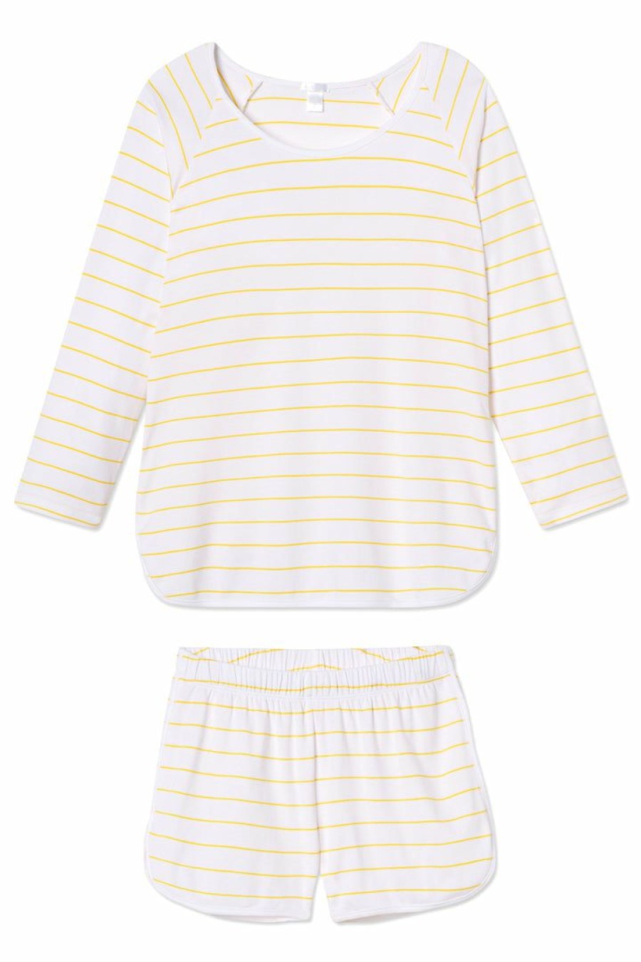 Women Lake | Lake Women Pima Long-Short Set In Lemon