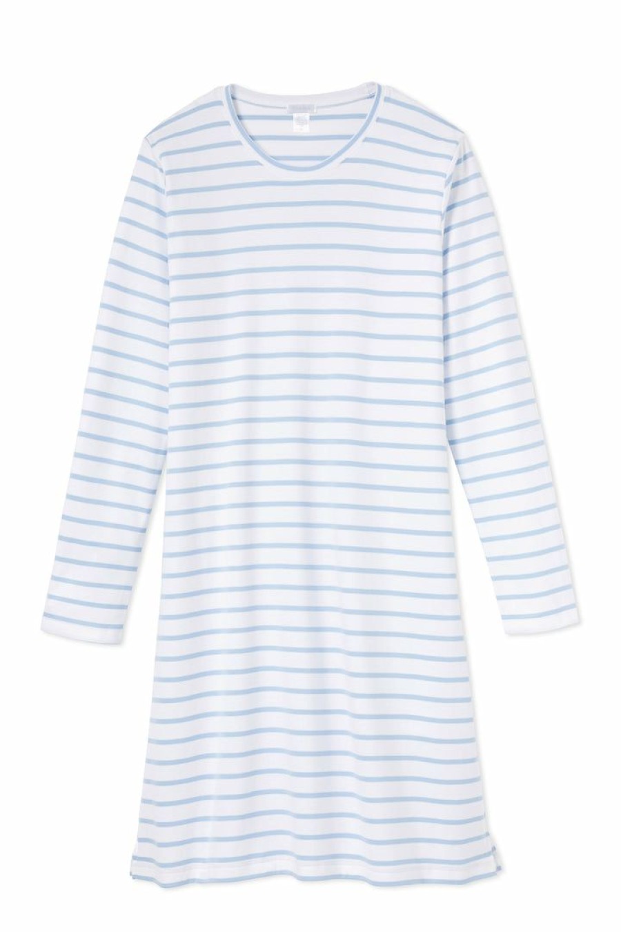 Women Lake | Lake Pima Long Sleeve Weekend Nightgown In Cerulean