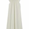 Women Lake | Lake Sleep Pima Smocked Flutter Midi Nightgown In Lichen