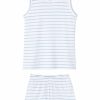 Women Lake | Lake Women Pima Tank-Short Weekend Set In Cerulean