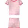 Kids Lake | Lake Baby Shorts Set In Tulip Gingham Kids