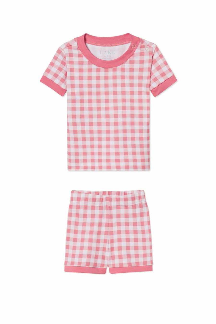 Kids Lake | Lake Baby Shorts Set In Tulip Gingham Kids