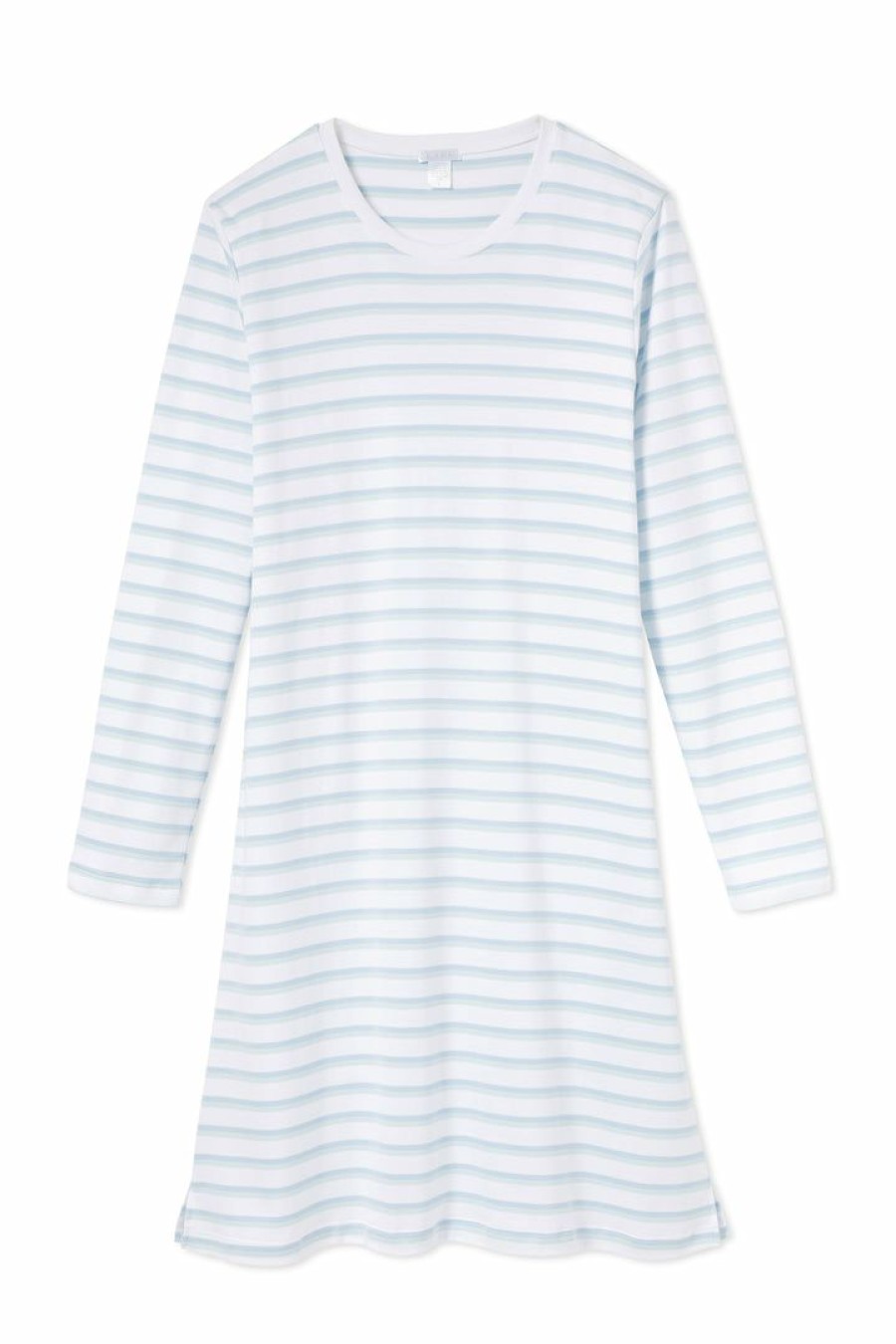 Women Lake | Lake Pima Long Sleeve Weekend Nightgown In Sea Glass