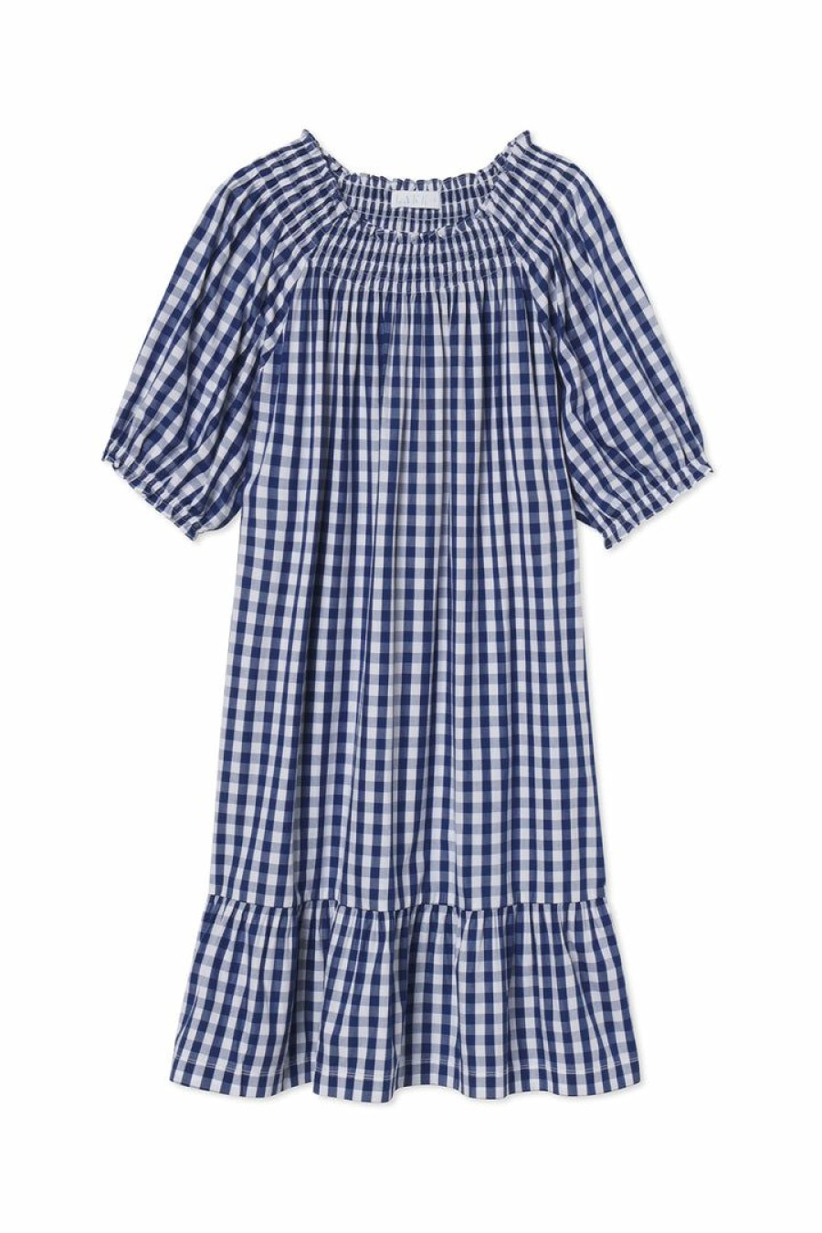 Women Lake | Lake Women Veranda Dress In Navy Gingham