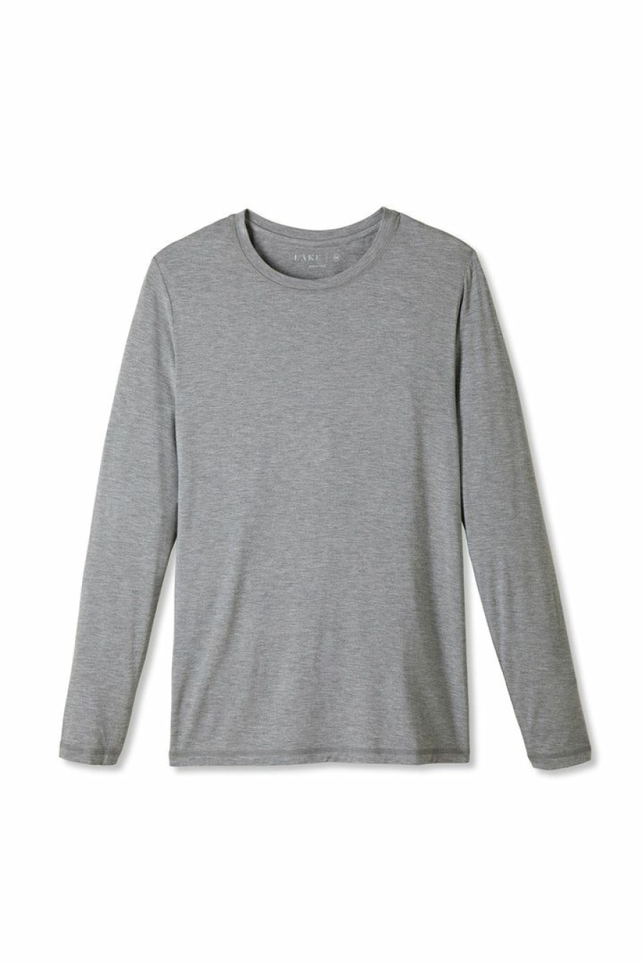 Gifts Lake | Lake Men'S Long Sleeve Bamboo Tee In Heather Gray