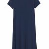 Women Lake | Lake Women Bamboo Short Sleeve Lounge Dress In Navy