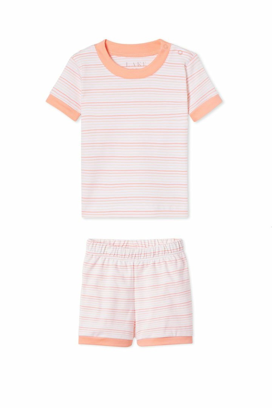 Kids Lake | Lake Kids Baby Shorts Set In Bellini Ombre