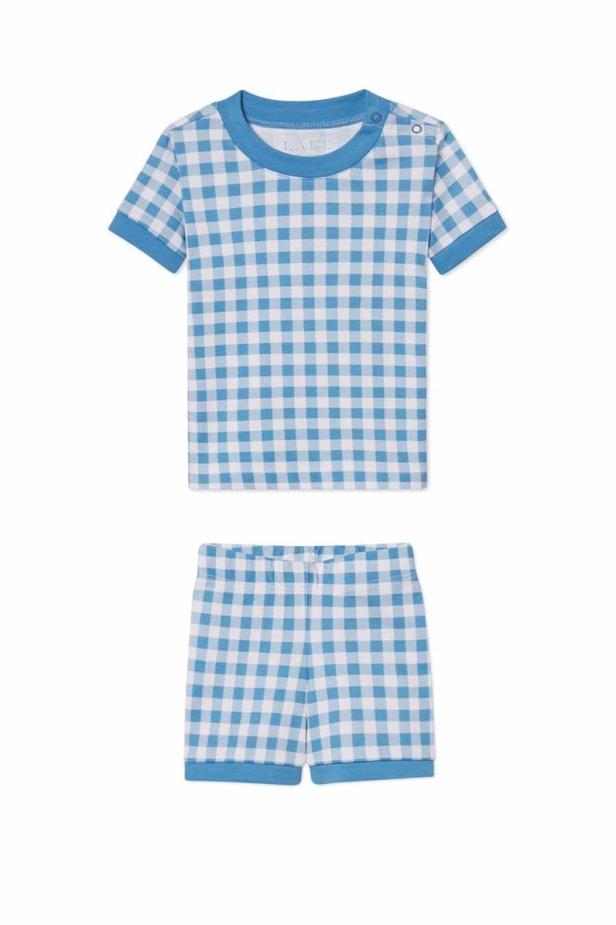 Kids Lake | Lake Baby Shorts Set In Bluebird Gingham Kids