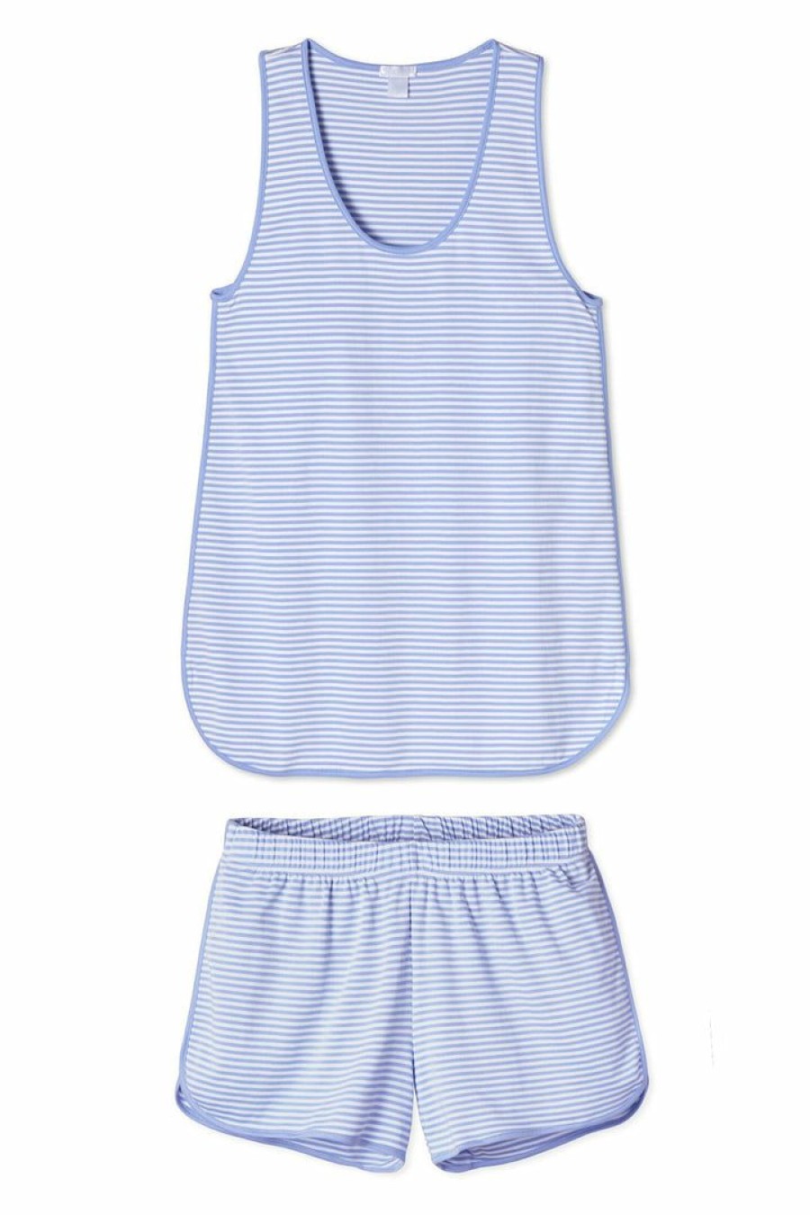 Women Lake | Lake Women Pima Tank-Short Set In Hydrangea