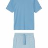 Women Lake | Lake Men'S Pima Pajama Shorts Set In Pacific New Arrivals