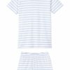 Women Lake | Lake Women Pima Weekend Shorts Set In Cerulean