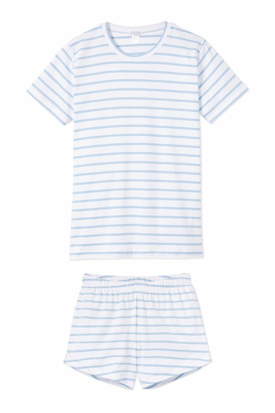 Women Lake | Lake Women Pima Weekend Shorts Set In Cerulean