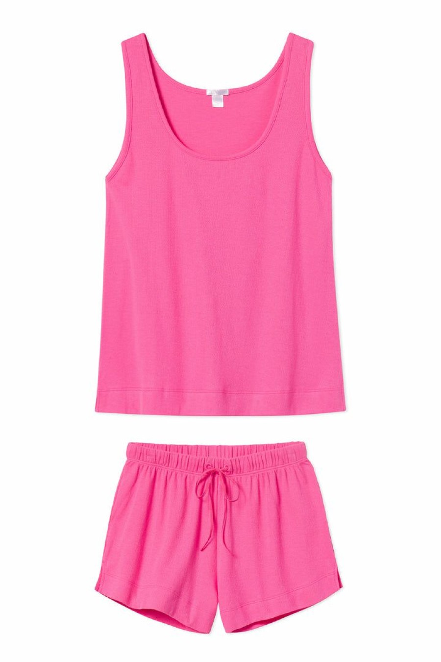 Women Lake | Lake Pointelle Pajama Shorts Set In Rosa Women