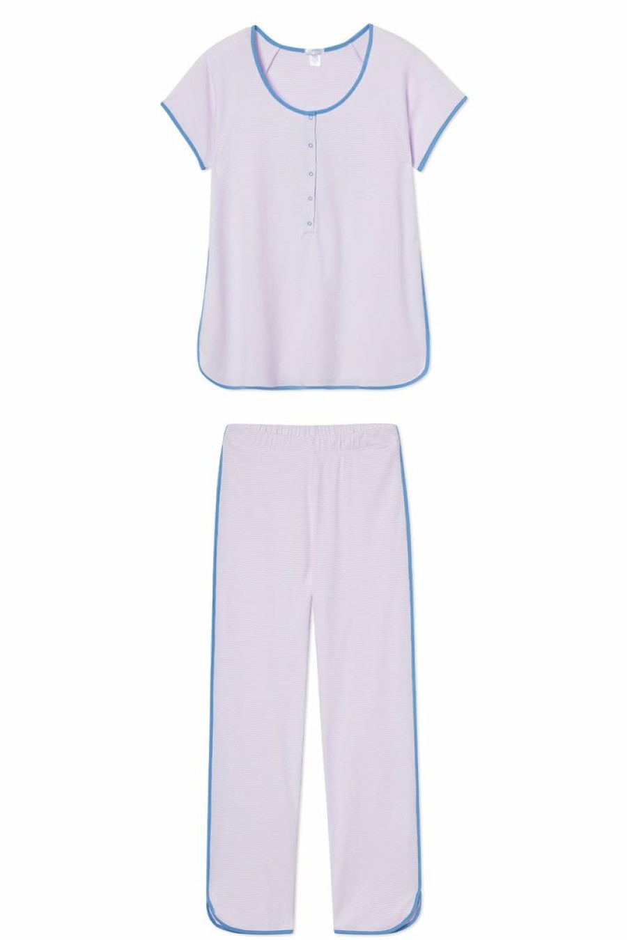 Women Lake | Lake Pima Maternity Short-Long Set In Lavender Fields Sleep