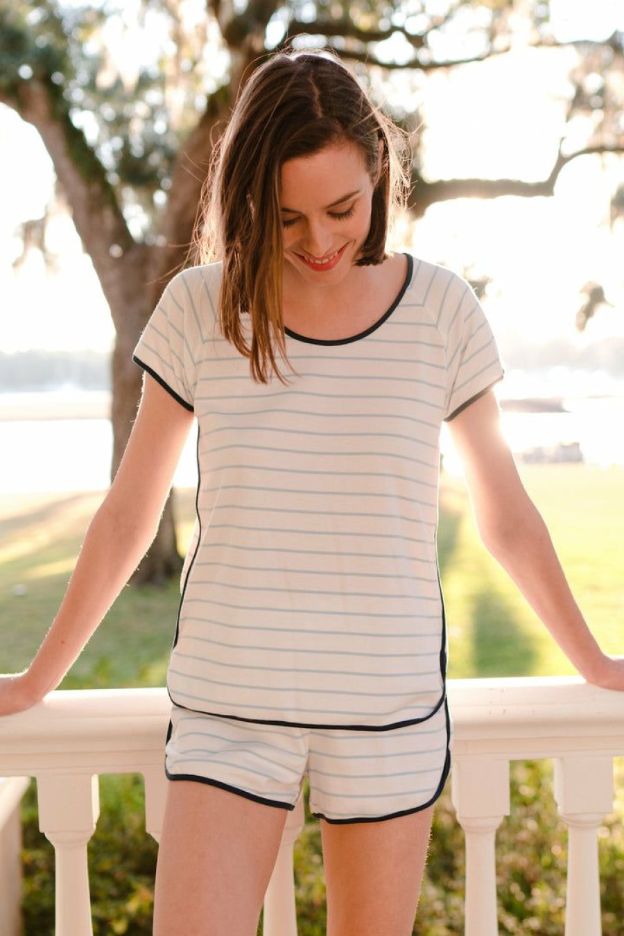 Women Lake | Lake Pima Shorts Set In Marine Women