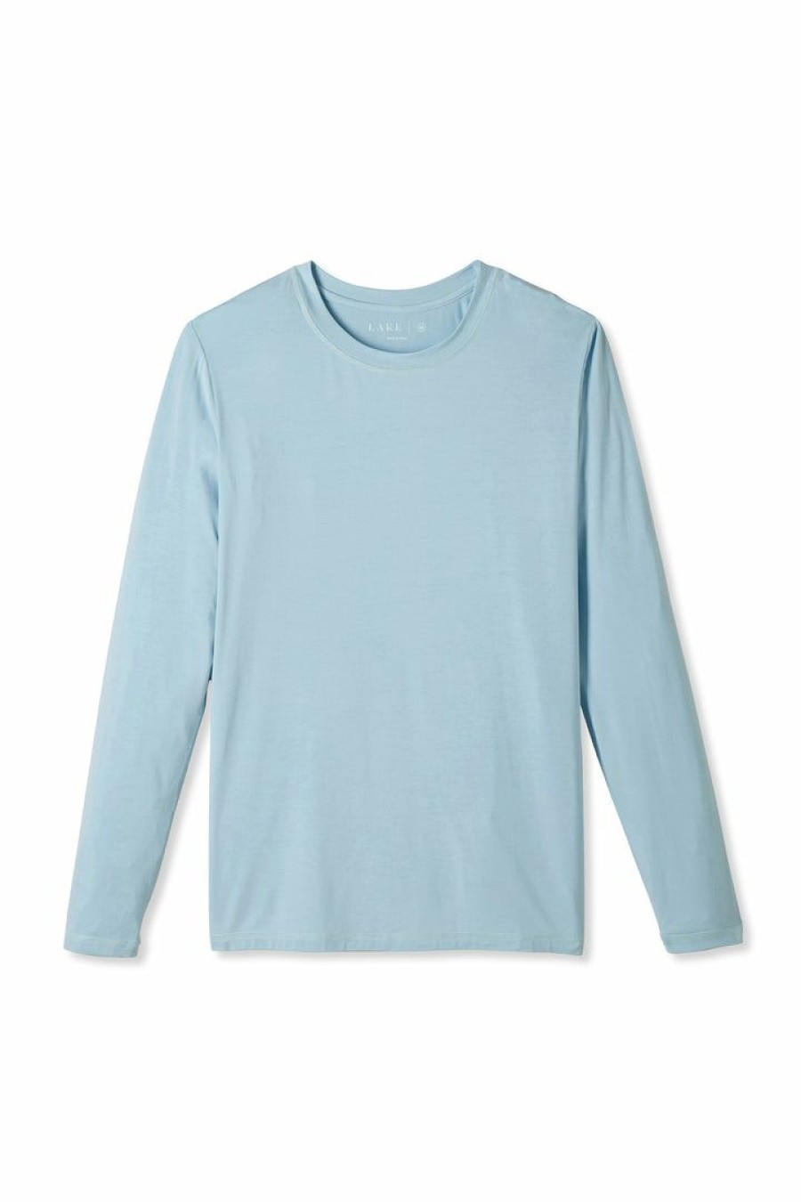 Men Lake | Lake Men'S Long Sleeve Bamboo Tee In Coastal Blue