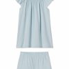 Women Lake | Lake Pima Smocked Flutter Shorts Set In Rainwash