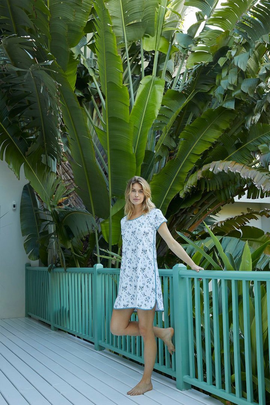 Women Lake | Lake Pima Nightgown In Fleur