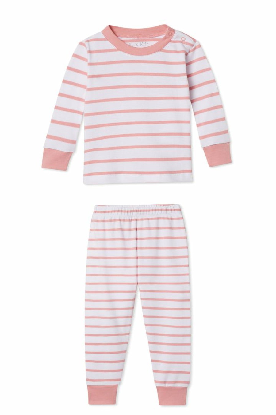 Kids Lake | Lake Organic Pima Baby Long-Long Set In Dusty Rose