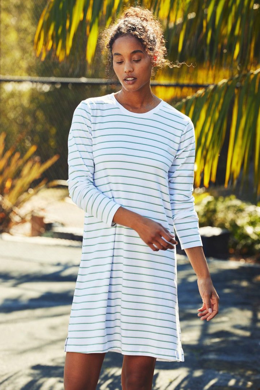 Women Lake | Lake Women Pima Long Sleeve Weekend Nightgown In Court