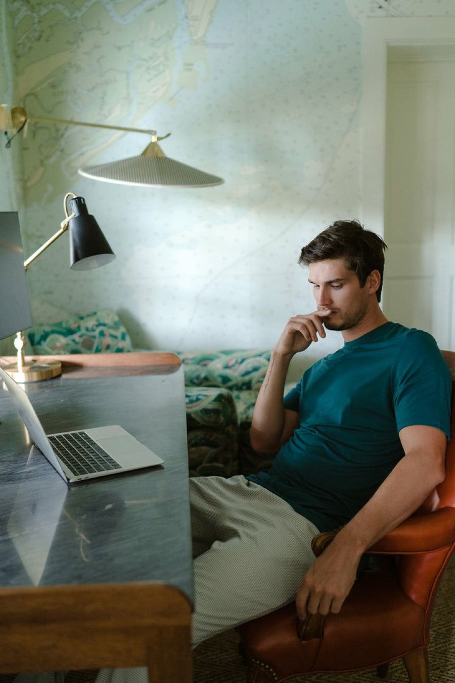 Men Lake | Lake Men'S Short Sleeve Bamboo Tee In Mallard