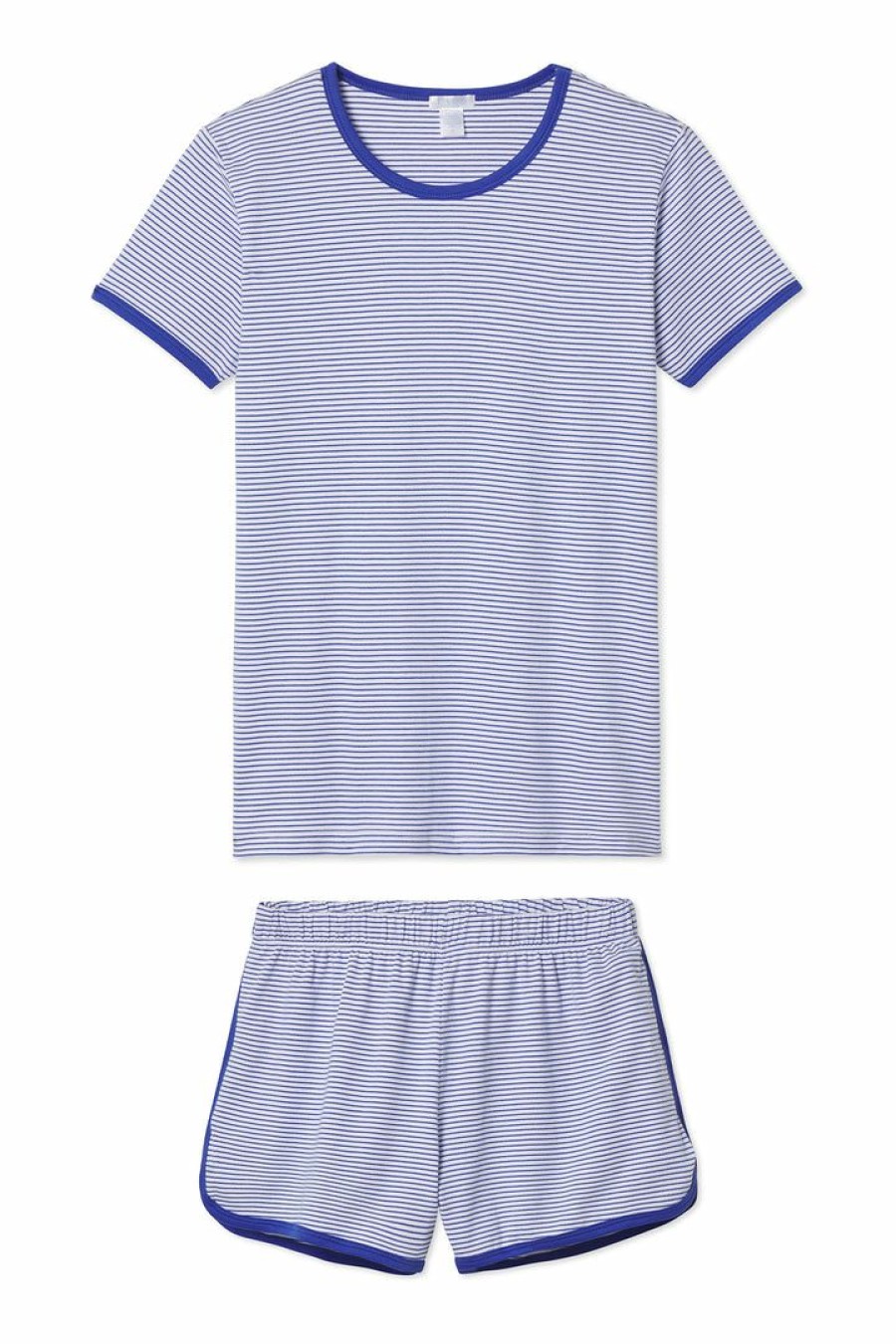 Women Lake | Lake Pima Retro Shorts Set In Lapis Sleep