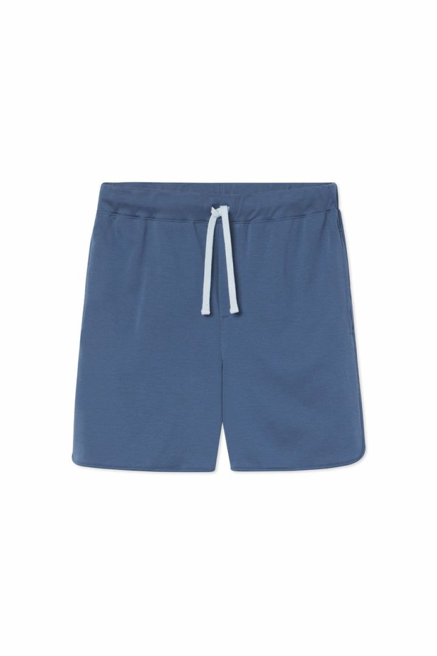 Women Lake | Lake Men'S Pima Curved Hem Shorts In Navy New Arrivals