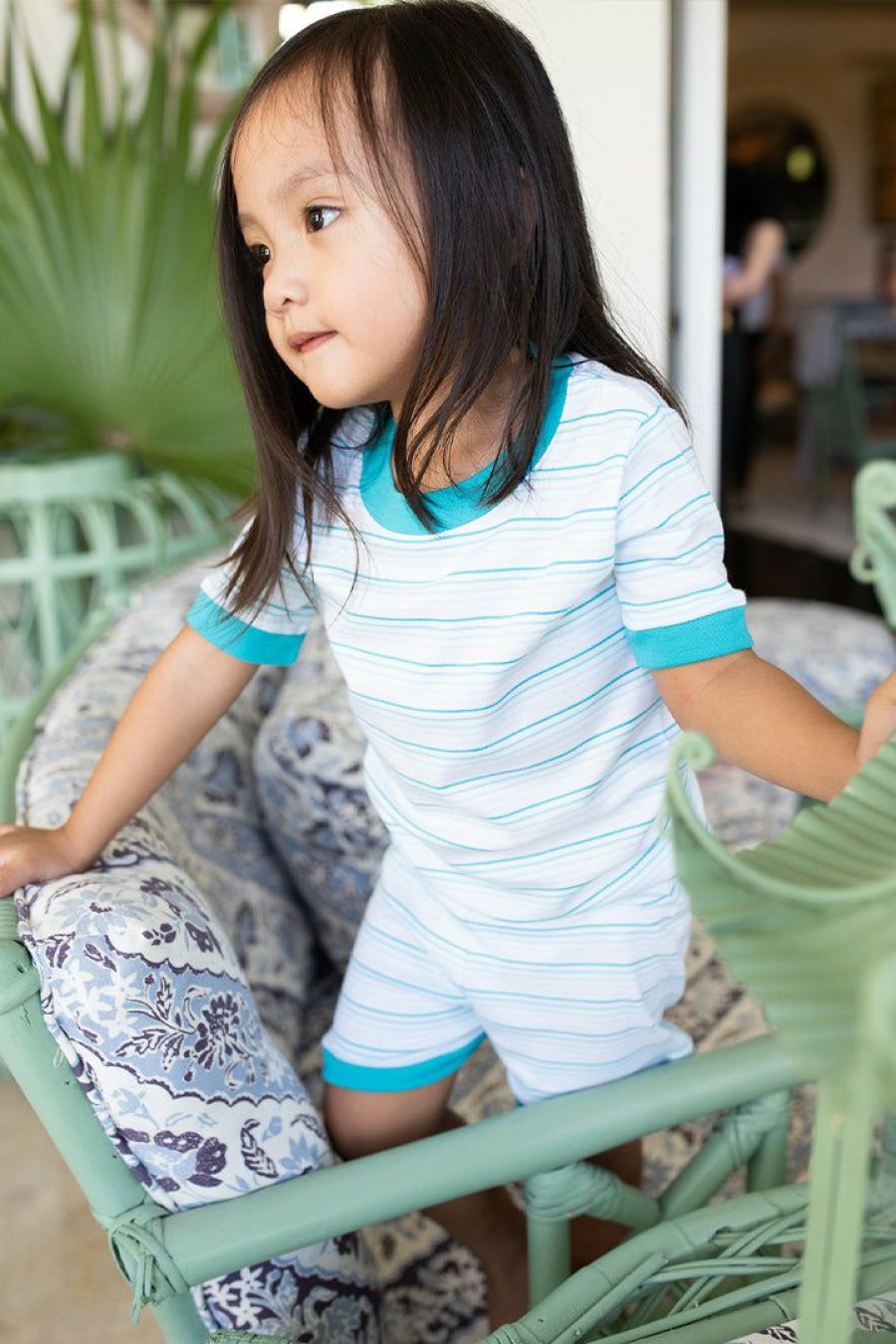 Gifts Lake | Lake Kids Shorts Set In Turquoise Ombre