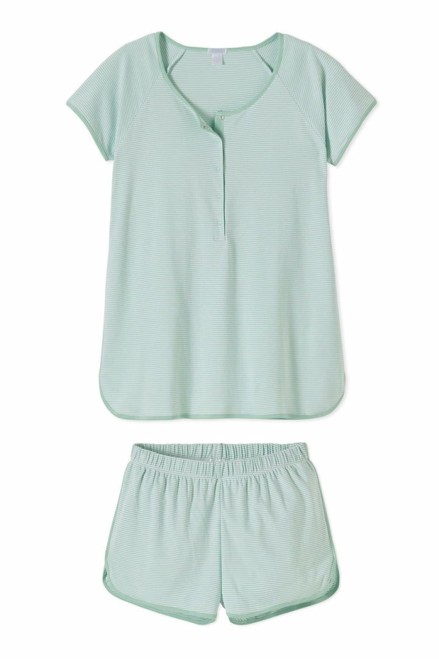 Women Lake | Lake Pima Maternity Shorts Set In Parisian Green Sleep