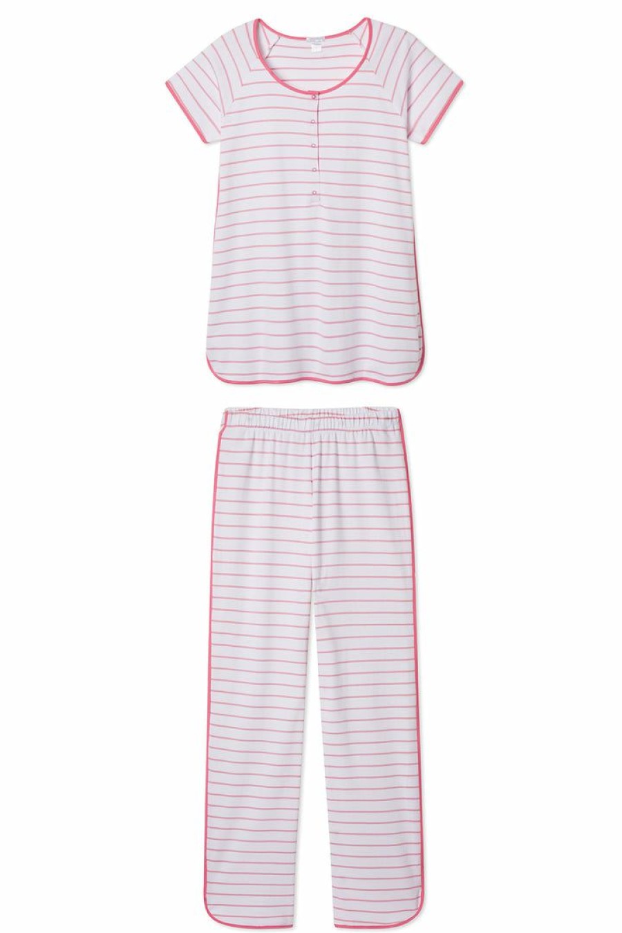 Women Lake | Lake Pima Maternity Short-Long Set In Rose Sleep