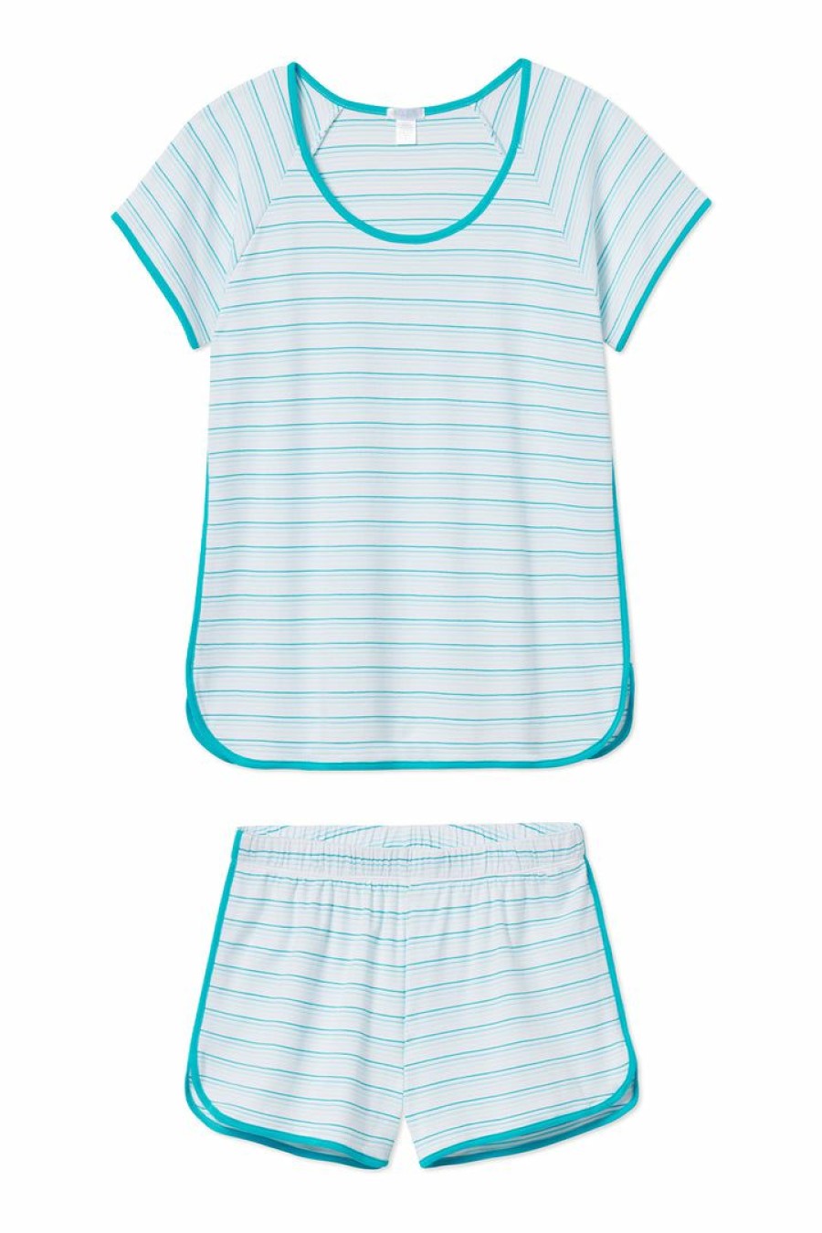 Women Lake | Lake Pima Shorts Set In Turquoise Ombre Women