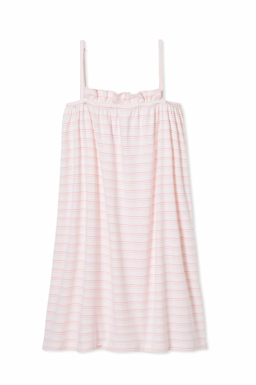 Women Lake | Lake Pima Ruffle Nightgown In Bellini Ombre