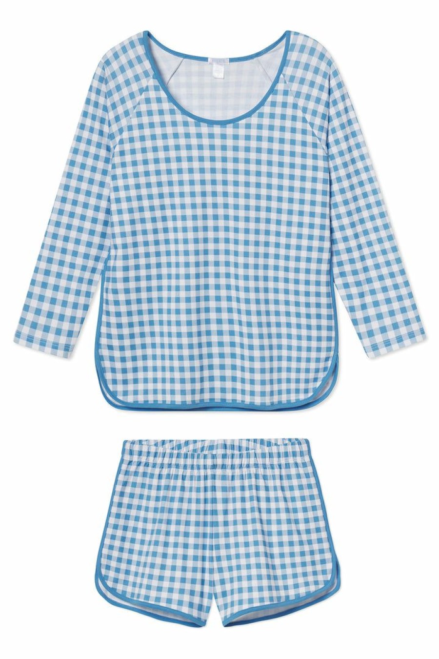 Women Lake | Lake Pima Long-Short Set In Bluebird Gingham Women