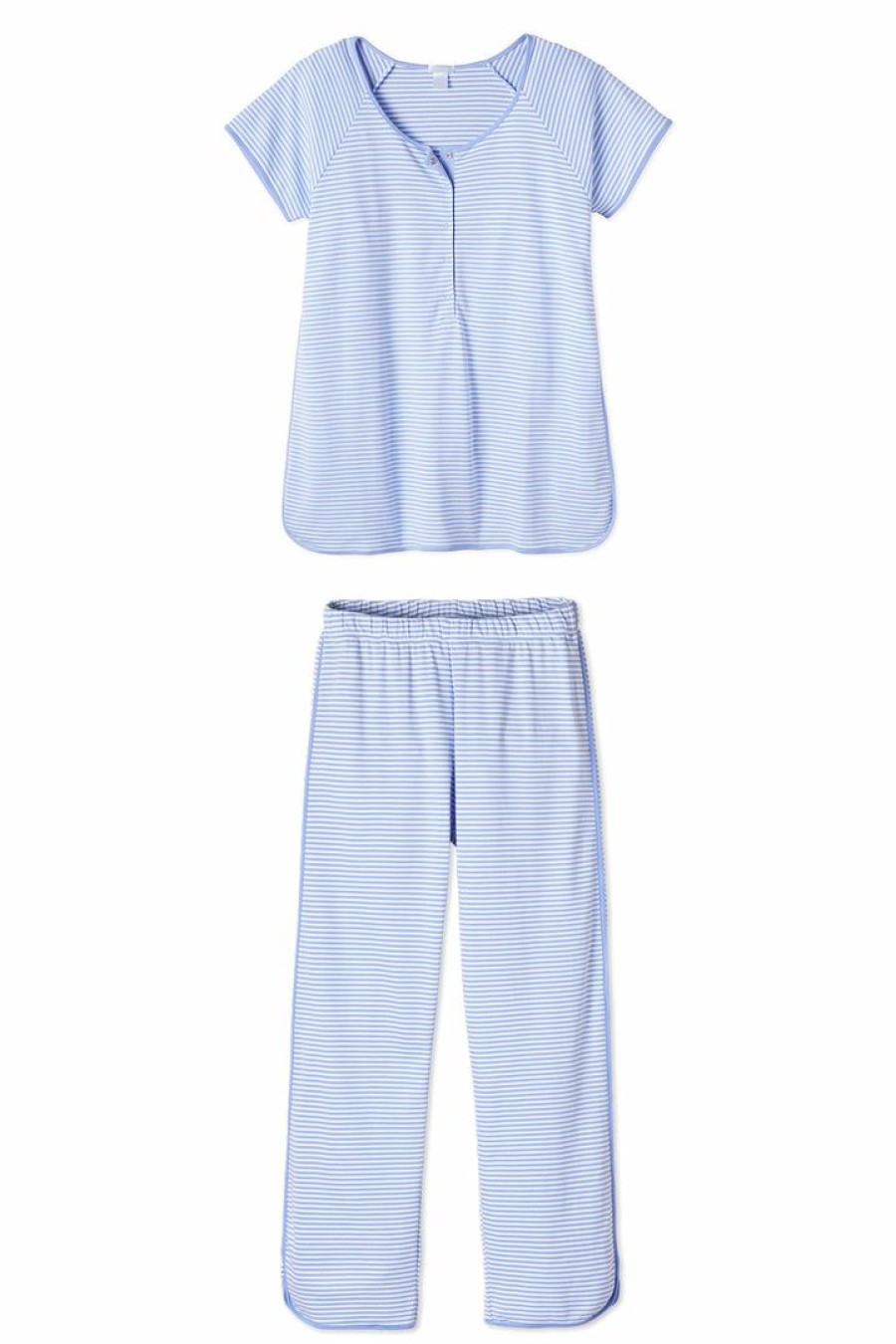 Women Lake | Lake Sleep Pima Maternity Short-Long Set In Hydrangea