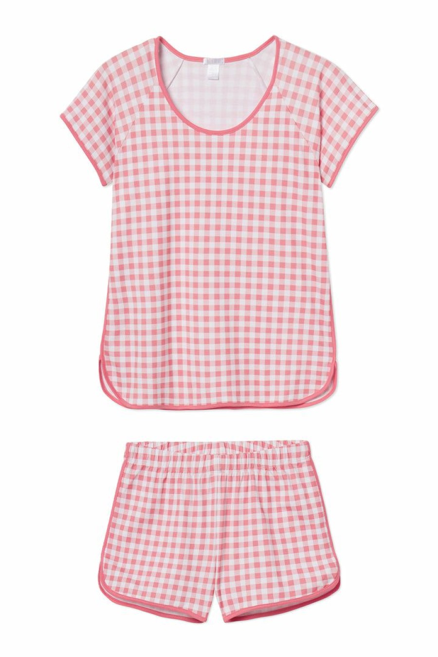 Women Lake | Lake Pima Shorts Set In Tulip Gingham Women