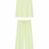 Women Lake | Lake Pointelle Pajama Pants Set In Citron