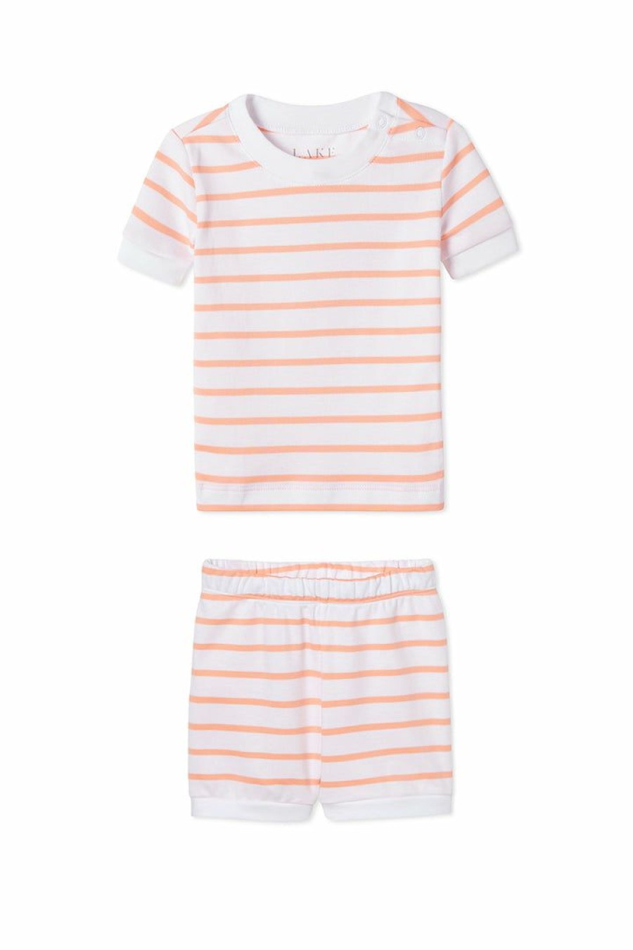 Kids Lake | Lake Kids Baby Shorts Set In Papaya