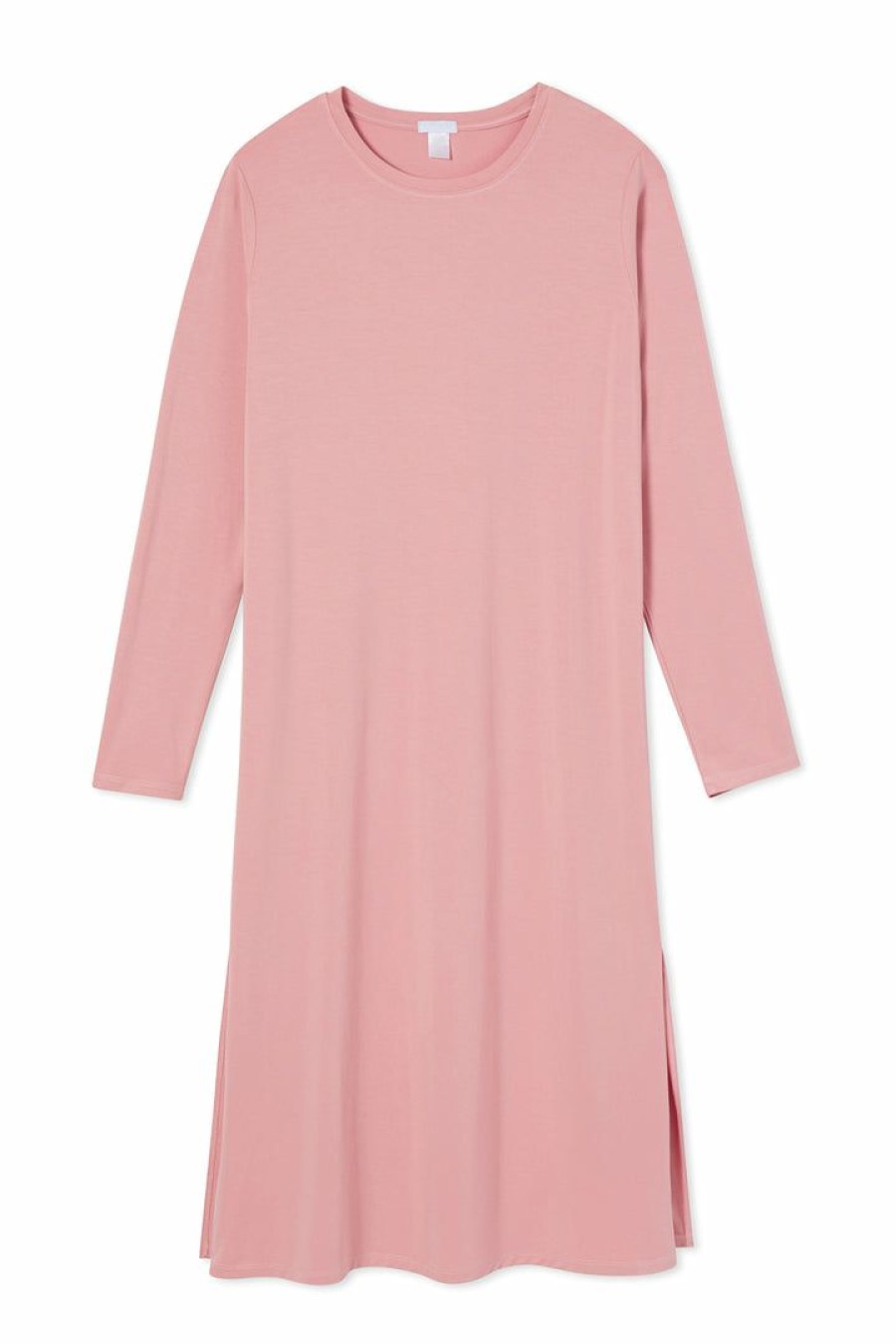 Women Lake | Lake Bamboo Long Sleeve Lounge Dress In Dusty Rose Women