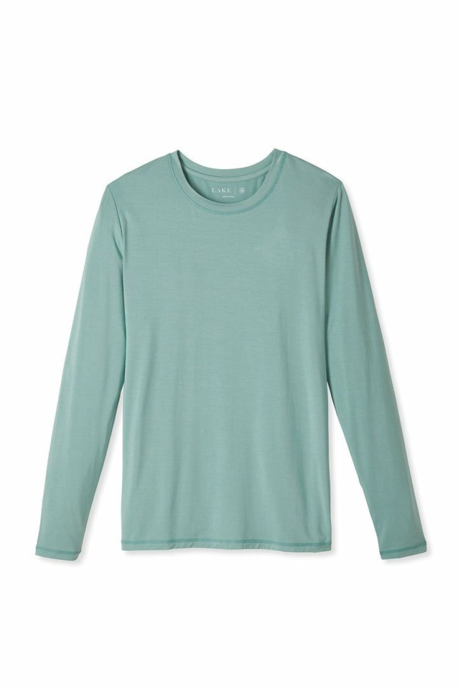 Men Lake | Lake Men'S Long Sleeve Bamboo Tee In Spruce