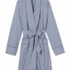 Women Lake | Lake Women Poplin Robe In Navy Stripe