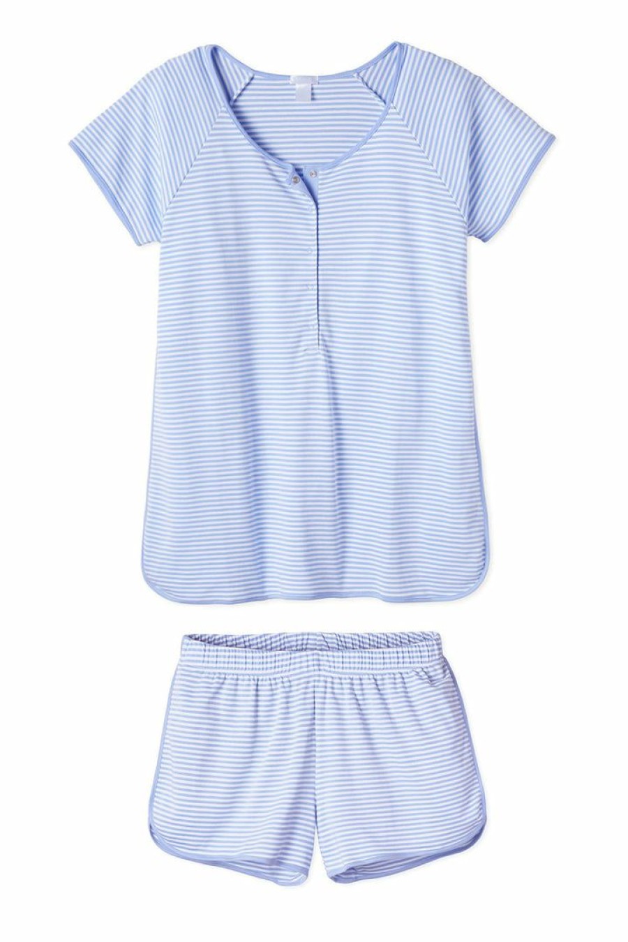 Women Lake | Lake Pima Maternity Shorts Set In Hydrangea Sleep