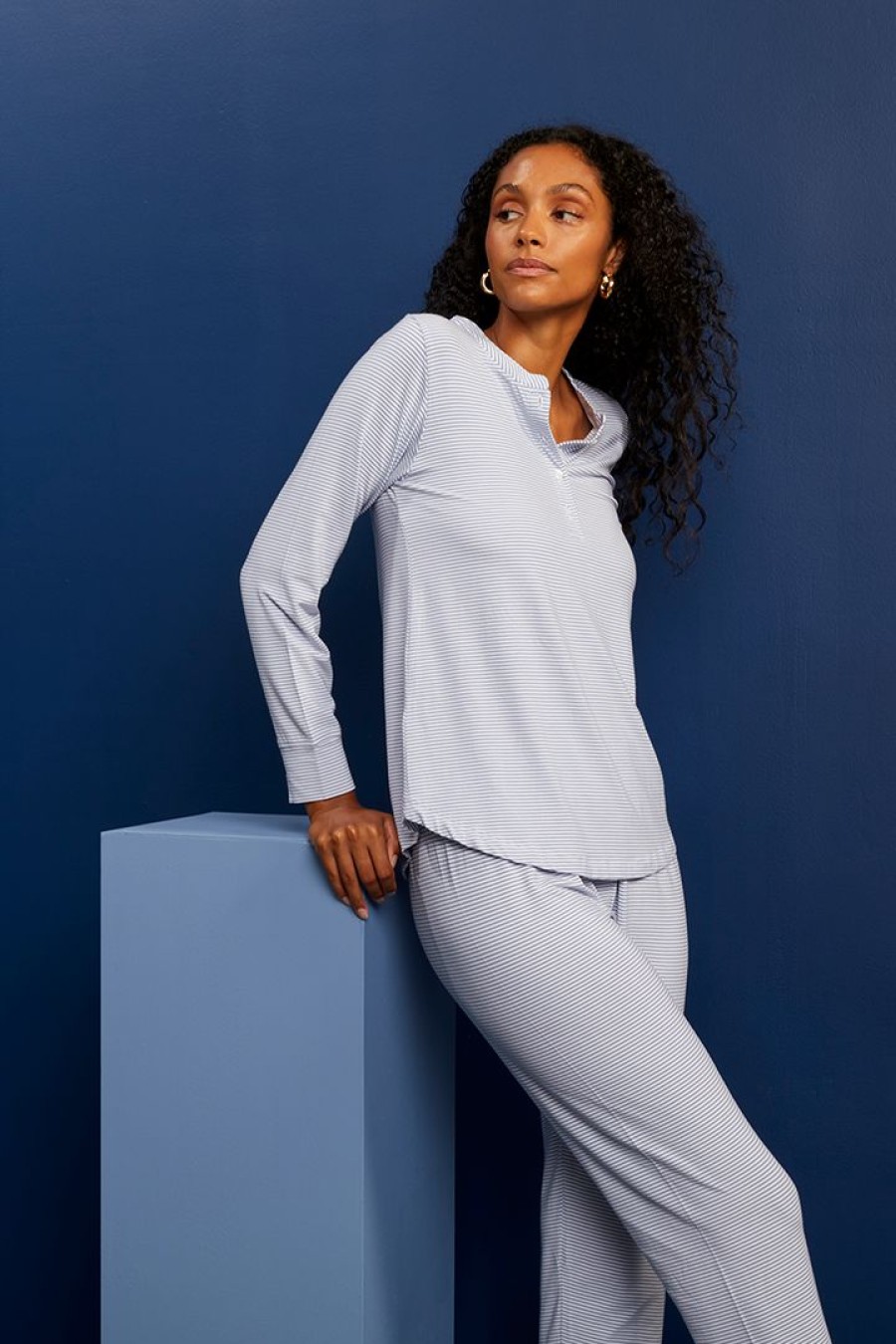 Women Lake | Lake Dreamknit Henley Set In Aura Women