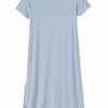 Women Lake | Lake Bamboo Short Sleeve Lounge Dress In Tide