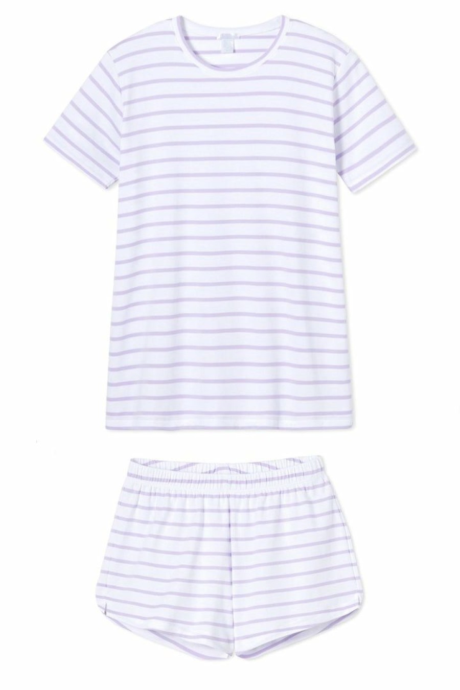 Women Lake | Lake Sleep Pima Maternity Weekend Shorts Set In Lilac