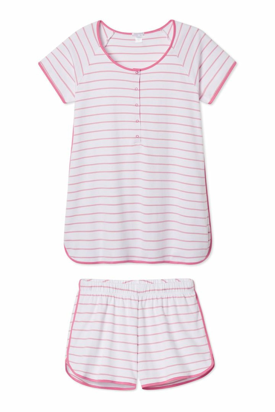 Women Lake | Lake Pima Maternity Shorts Set In Rose Sleep