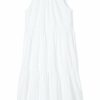 Women Lake | Lake Poplin Ruffle Neck Dress In White