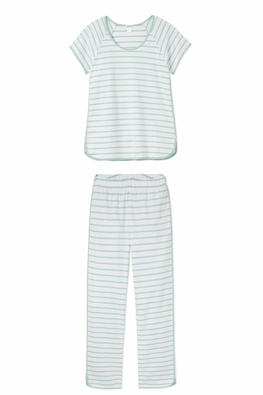 Women Lake | Lake Women Pima Short-Long Set In Spring Green